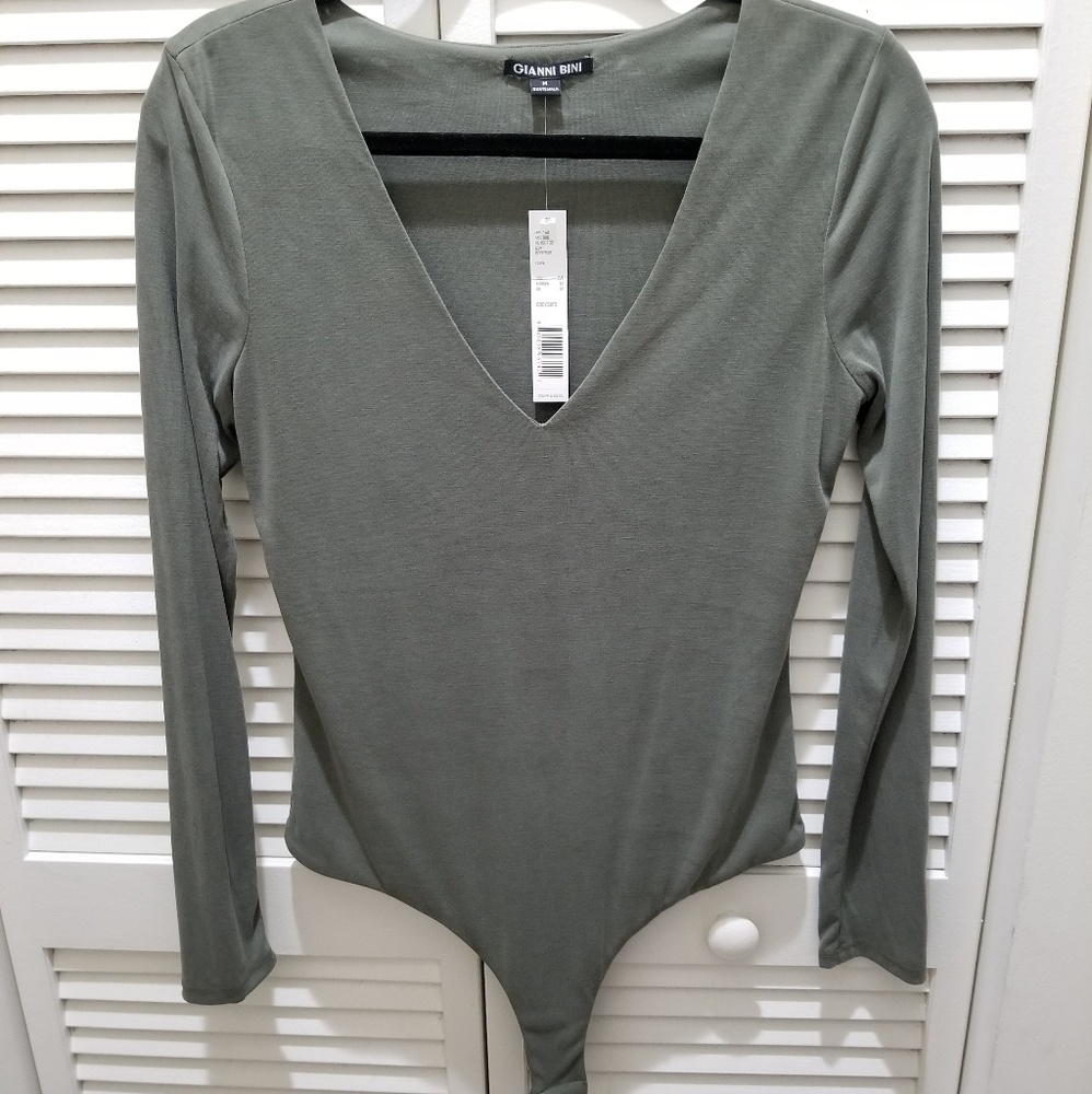 Gianni Bini Olive Bodysuit